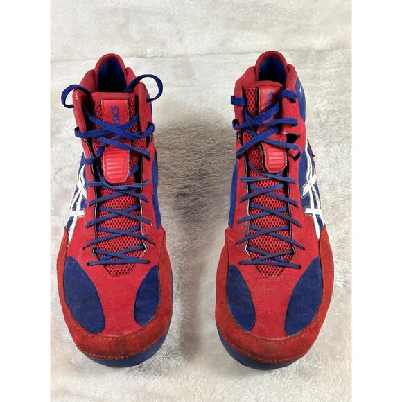 Asics Dan Gable Evo Mens Sz 12 Red Blue Wrestling Shoes J700Y Combat Sports main image 5